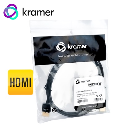 CABLE KRAMER C-HM/HM/PICO/BK-6 SLIM HDMI DE ALTA VELOCIDAD CON ETHERNET 6FT - 1.8M (97-0132006)